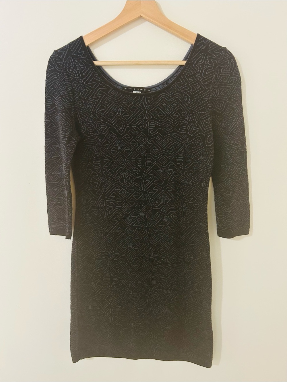 Peruvian Connection 100% Pima Cotton Geometric Jacquard Knit Dress S